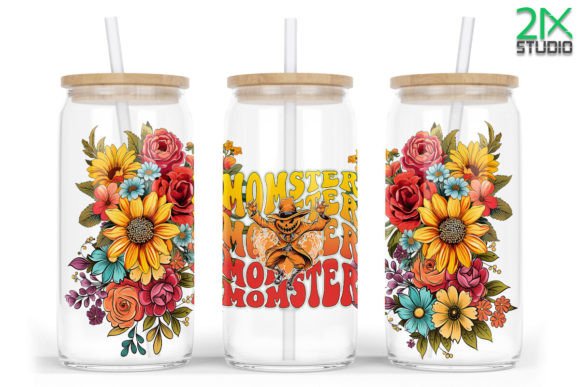 16oz Libbey Glass Can Momster Halloween