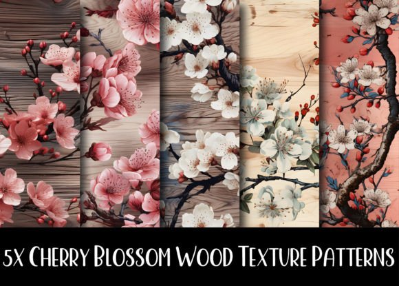 Cherry Blossom Wood Texture Patterns