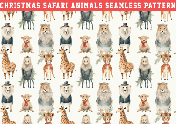 Christmas Animal Seamless Pattern for Creative Projects