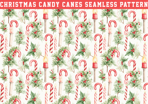 Christmas Candy Cane Wrapping Seamless