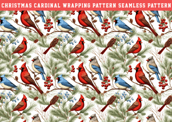 Christmas Cardinal Wrapping Pattern: A Digital Design for Creative Expression