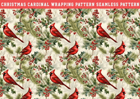 Christmas Cardinal Wrapping Seamless: A Versatile Digital Design for All Your Creative Needs