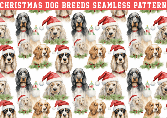 Christmas Dog Breeds Wrapping Pattern: A Creative Resource for Holiday Design