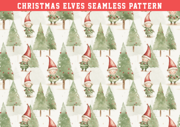 Christmas Elves Wrapping Pattern: A Digital Design for Creative Workflows