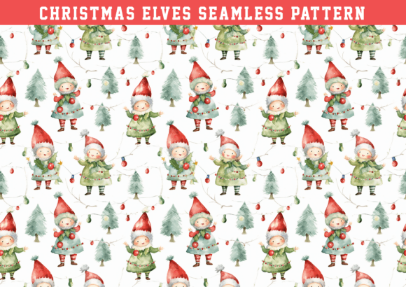 Christmas Elves Wrapping Seamless: A Digital Design for Creative Projects