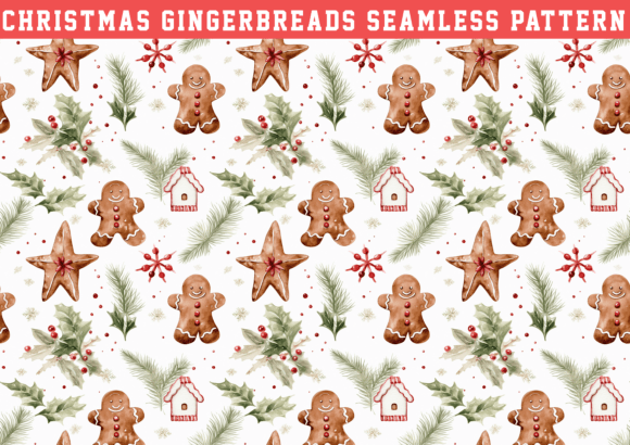 Christmas Gingerbreads Wrapping Seamless