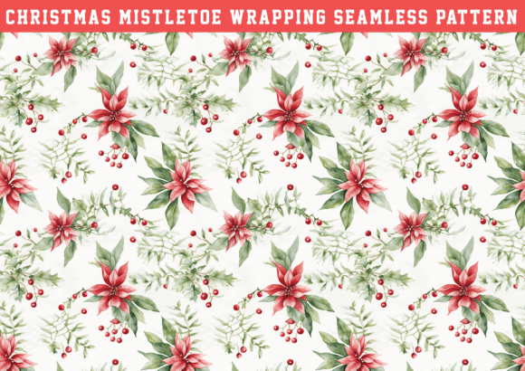 Christmas Mistletoe Wrapping Pattern: A Creative and Practical Design for Digital Artists