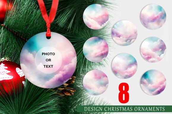 Christmas Ornament Pastel Clouds: A Printable Design Set