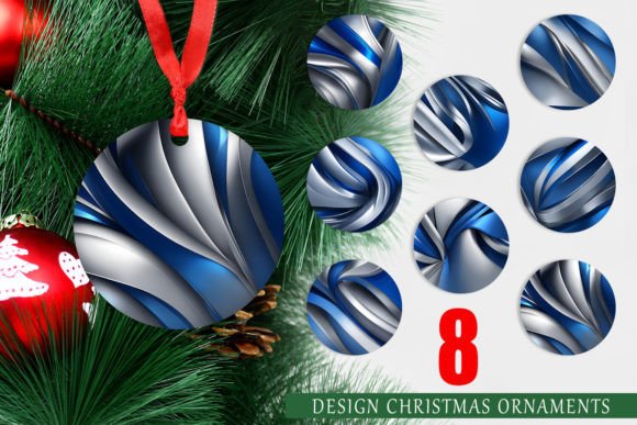 Christmas Ornament Wave Blue Silver: A Versatile Design for Creative Workflows