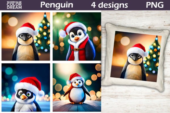 Christmas Penguin Illustration: A Versatile Design Asset for Holiday Creativity