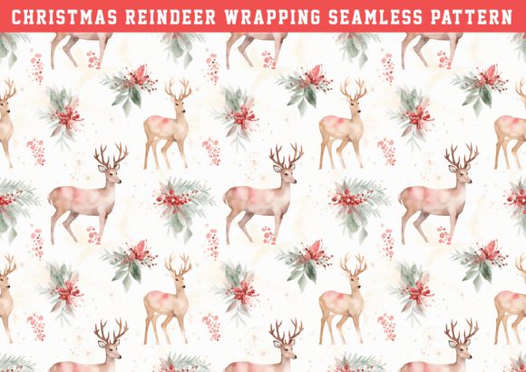 Christmas Reindeer Wrapping Seamless