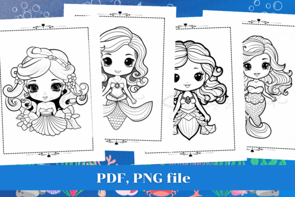 Cute Mermaid Coloring Pages 6, Kids KDP: A Versatile Creative Resource for All