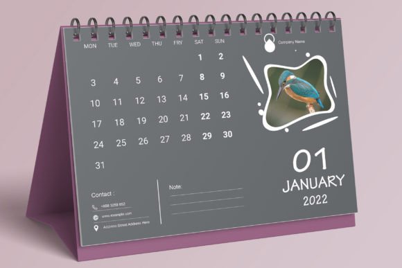 Desk Calendar Template 2022
