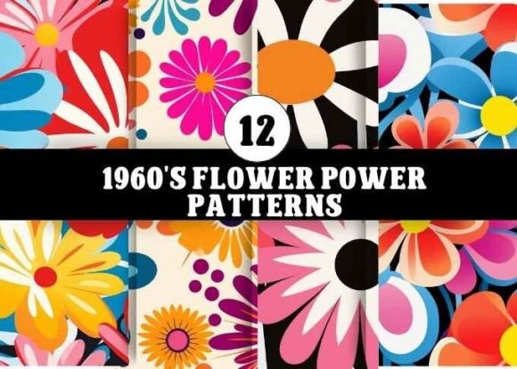Flower Power Reimagined: A Journey Through 1960s-Inspired Digital Paper Packs