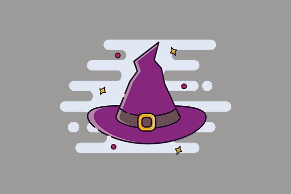 Halloween Icon Witch Hat Flat Design: A Modern Twist on a Classic Symbol
