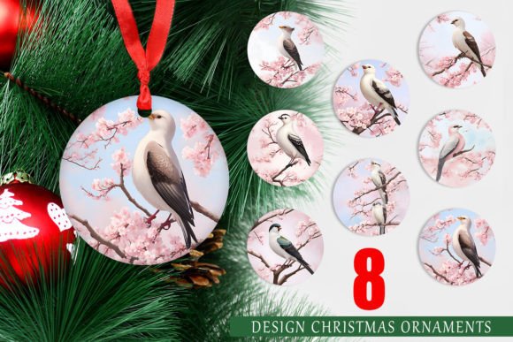 Ornament Bird and Cherry Blossoms: A Versatile Design for Creative and Commercial Use