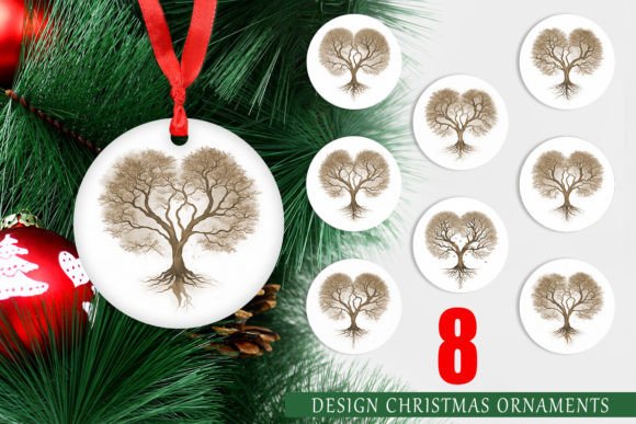Ornaments Heart Shape Tree: A Versatile Design for Creative and Commercial Holiday Projects