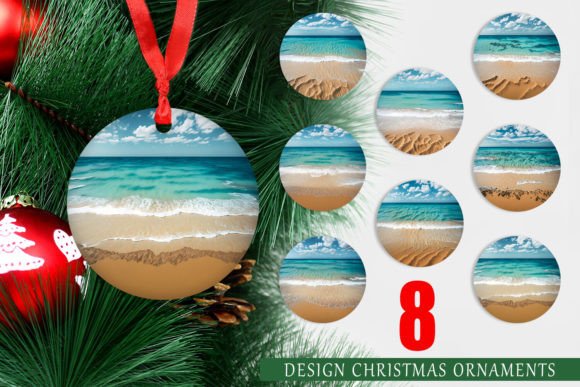Ornaments Tropical Beach Background: A Vibrant Design for Creative Projects