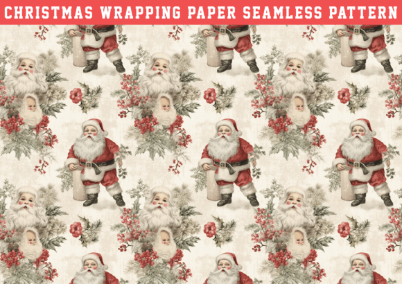 Santa Claus Wrapping Seamless Pattern