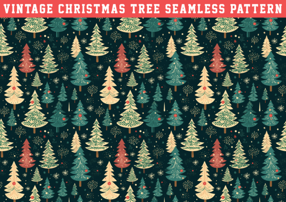 Vintage Christmas Tree Seamless: A Versatile Design for Creative Projects