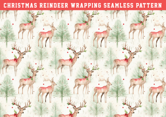 Watercolor Christmas Reindeer Pattern: A Versatile Digital Design for Creative Projects