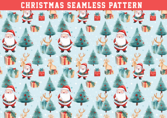 Watercolor Christmas Seamless Pattern