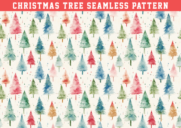 Watercolor Christmas Tree Seamless: A Unique Digital Design for Creative Projects