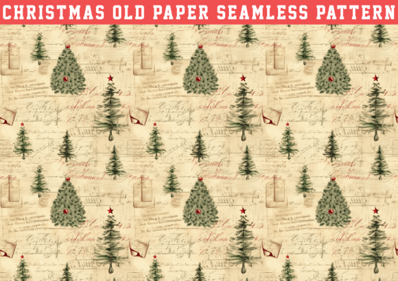 Winter Old Paper Wrapping Pattern for Creative Projects