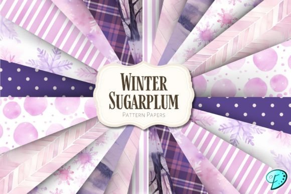 Winter Sugarplum Digital Pattern Papers: A Festive Resource for Creative Projects